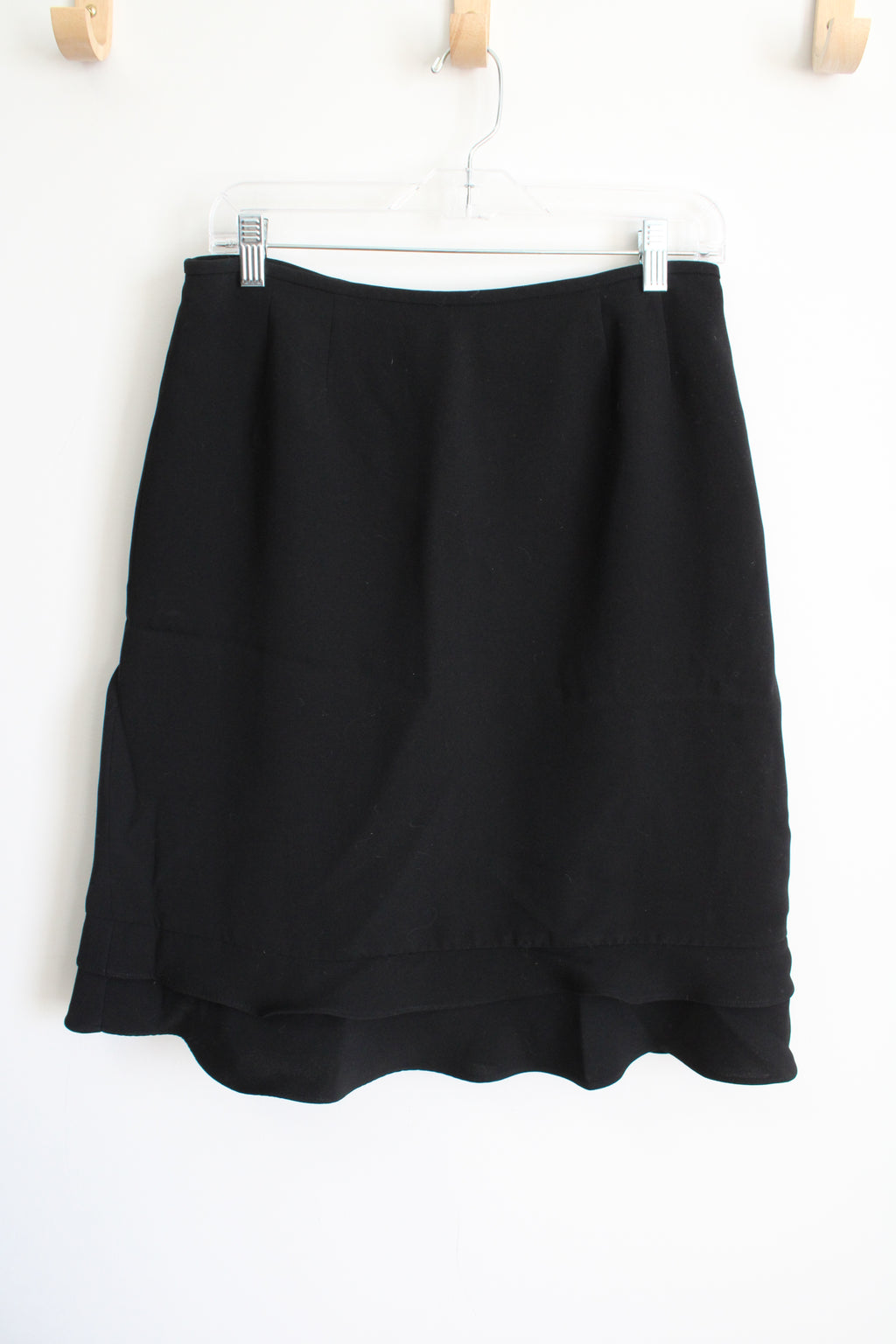 Kasper Black Ruffle Bottom Skirt | 8 Petite