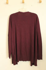 NEW Amazon Essentials Long Burgundy Open Cardigan | XL