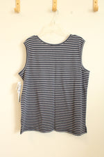 New Hasting and Smith Navy and White Striped Tank Top | L