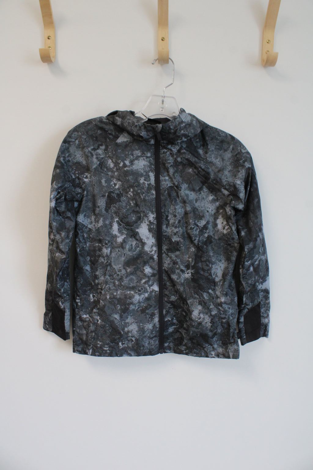 All In Motion Gray Patterned Windbreaker Jacket | Youth M (8/10)