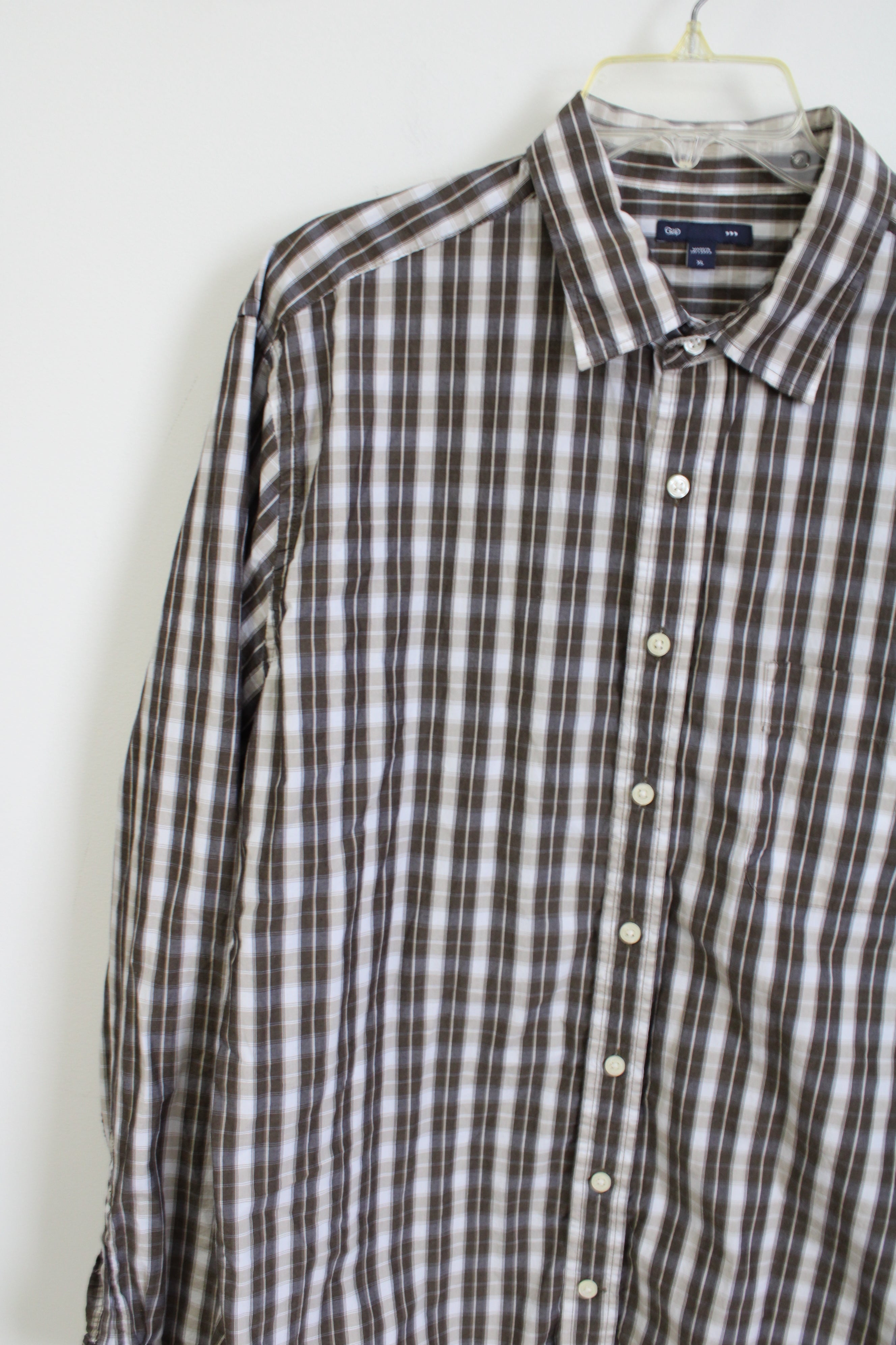 Gap Brown Plaid Button Down Shirt | XL