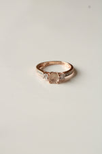 10K Rose Gold Pink Stone Ring | Size 6