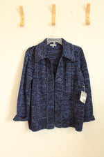 NEW Habitat Blue Multicolor Button Down Soft Sweater | S