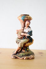 Arcadia Girl Playing Harp Candle Holder