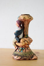 Arcadia Girl Playing Harp Candle Holder