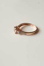10K Rose Gold Pink Stone Ring | Size 6