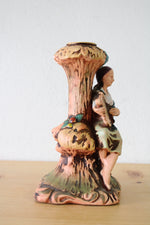Arcadia Girl Playing Harp Candle Holder