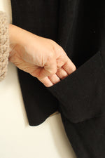 J. Jill Black and Tan Open Long Cardigan With Pockets | M