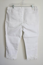 NEW Simply Vera Wang Denim Mid Rise White Capris | 14