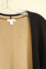 J. Jill Black and Tan Open Long Cardigan With Pockets | M