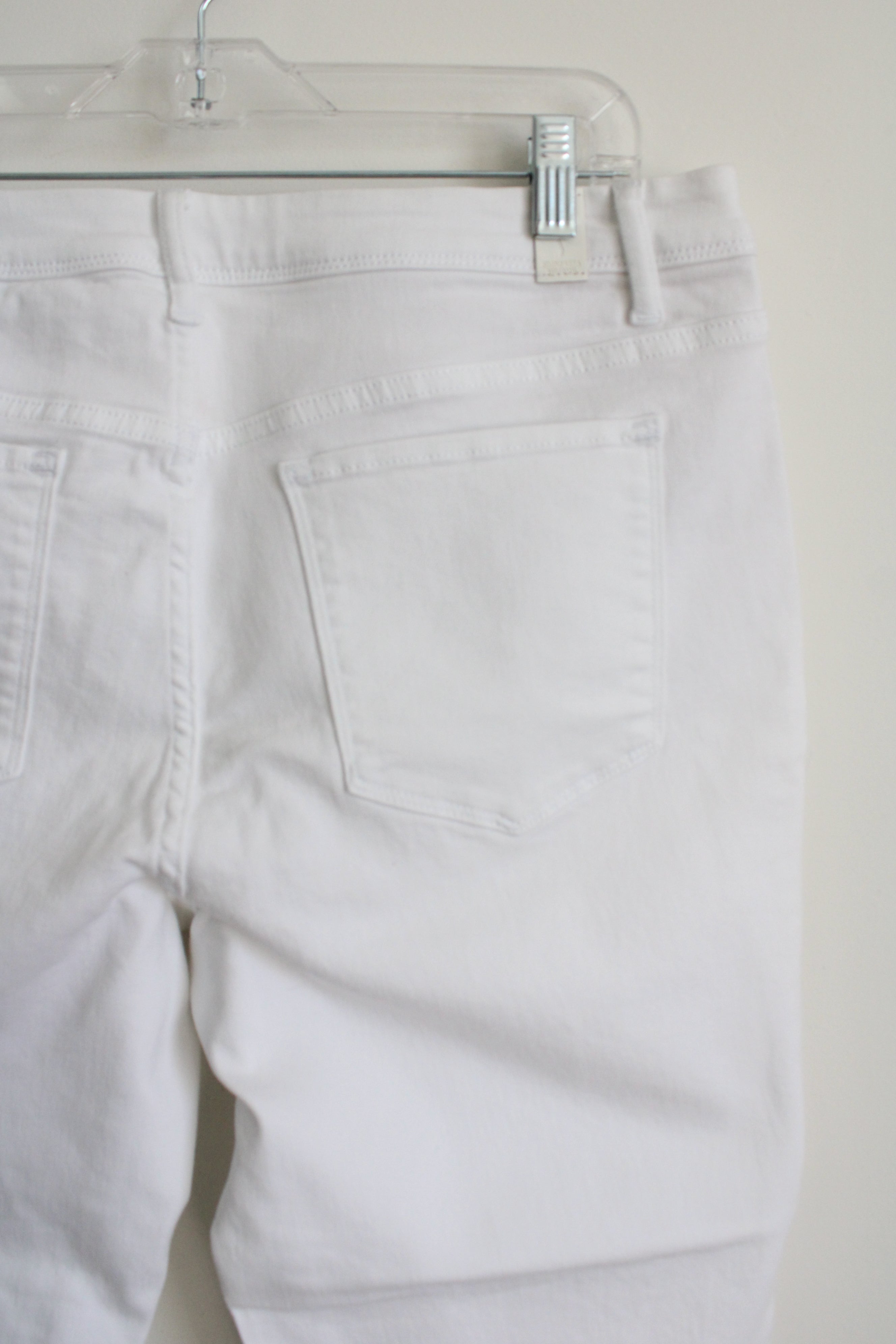 NEW Simply Vera Wang Denim Mid Rise White Capris | 14