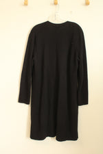 J. Jill Black and Tan Open Long Cardigan With Pockets | M