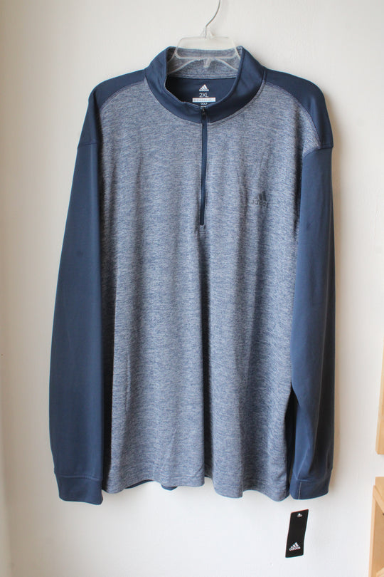 NEW Adidas Blue 1/4" Zip Pullover | 2XL