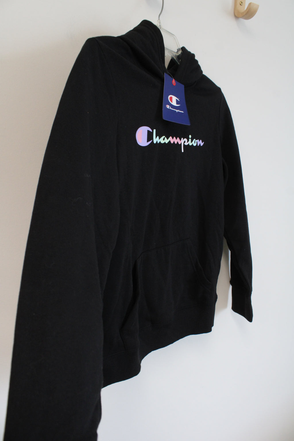 NEW Champion Black Logo Hoodie | Youth 14/16