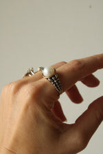 925/14K Genuine Pearl Ring | Size 8