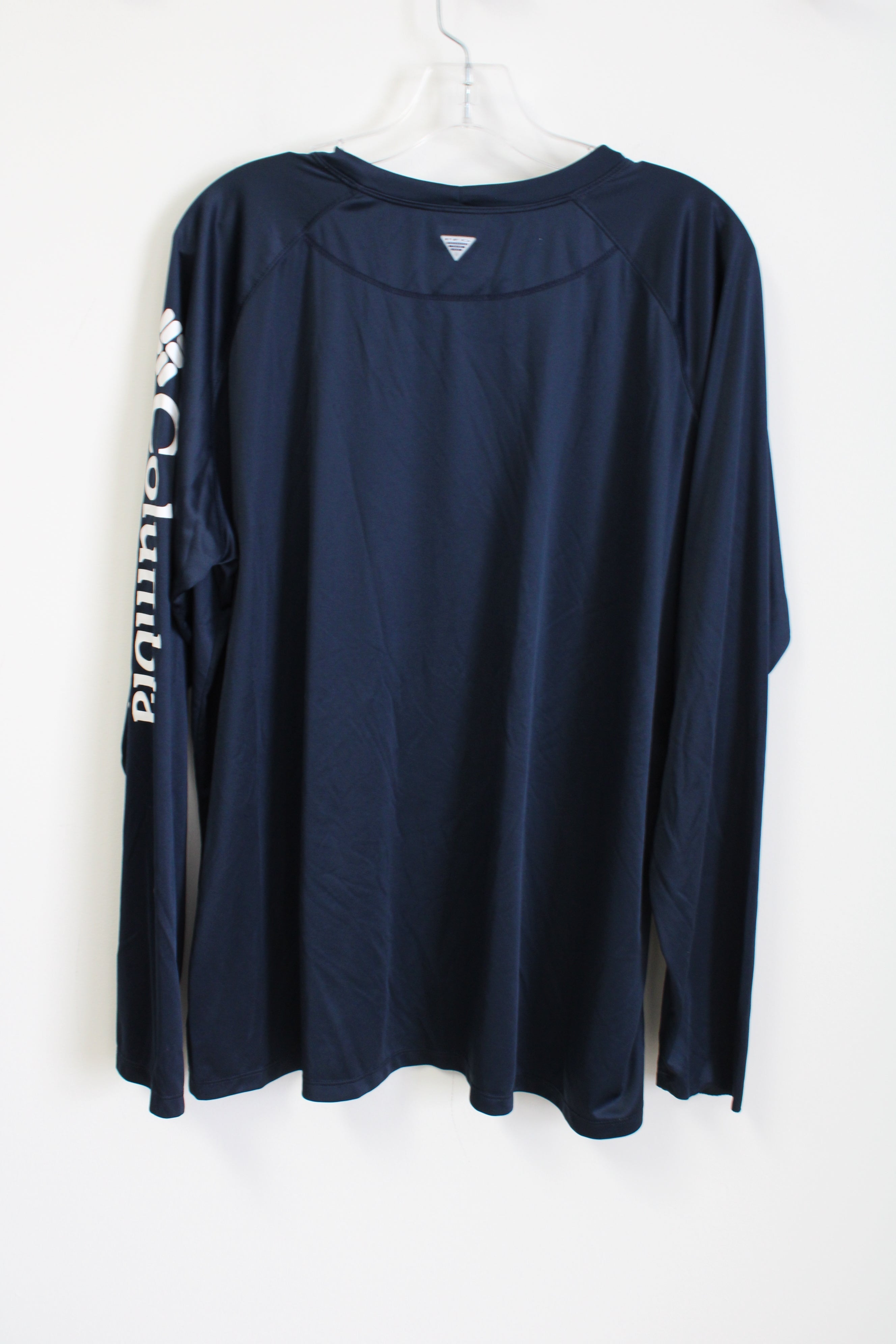 Columbia PFG Omni-Shade Navy Blue Logo Sleeve Shirt | 3X