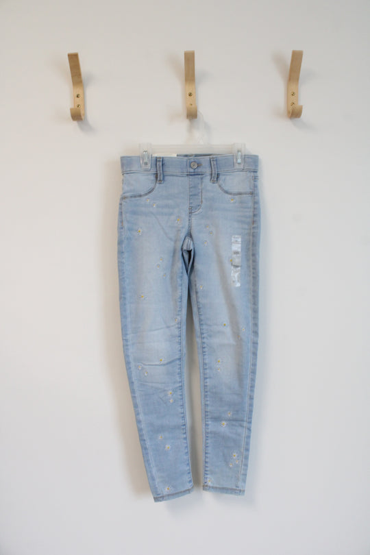 NEW SO Mid Rise Ultimate Jegging Embroidered Daisy Jeans | Youth 12