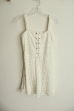 Aeropostale White Eyelet Lace Corset-style Mini Dress | M