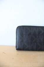 Michael Kors Jet Set Black Logo Corner Zip Wallet