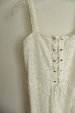 Aeropostale White Eyelet Lace Corset-style Mini Dress | M