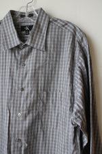 Calvin Klein Gray Plaid Button Down Shirt | XL