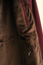 Natural Reflections Burgundy Moleskin Lined Coat