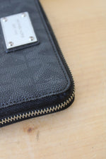 Michael Kors Jet Set Black Logo Corner Zip Wallet