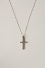 14K White Gold Cross Pendant Necklace
