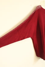 Liv Milano Red Dolman Sleeve Sweater with Silver Beading | L
