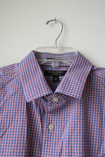 Banana Republic Camden Fit Blue Red Plaid Button Down Shirt | L