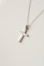 14K White Gold Cross Pendant Necklace