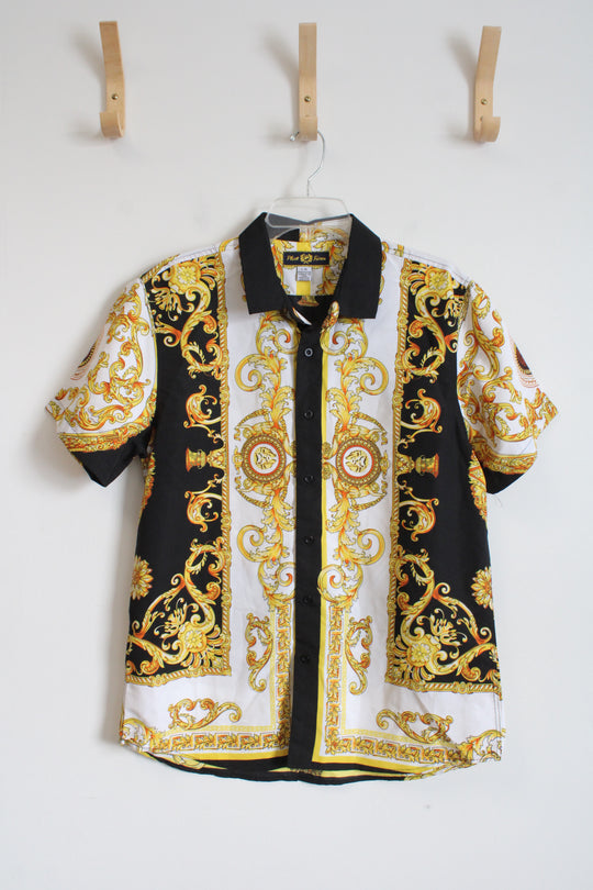 Phat Farm Black Yellow & White Button Down Shirt | L