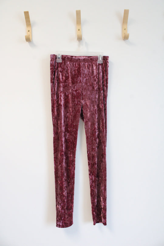 Cat & Jack Pink Crushed Velvet Pants | Youth XXL (16/18)