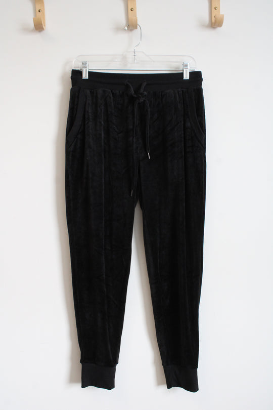 Felina Black Velvet Jogger Sweatpants | M