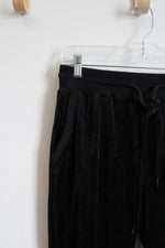 Felina Black Velvet Jogger Sweatpants | M