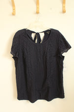 NEW Lane Bryant Navy Eyelet Top | 18/20