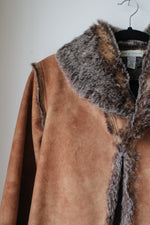 Lord & Taylor Vegan Suede & Fur Jacket | S/M