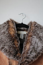 Lord & Taylor Vegan Suede & Fur Jacket | S/M