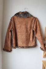 Lord & Taylor Vegan Suede & Fur Jacket | S/M