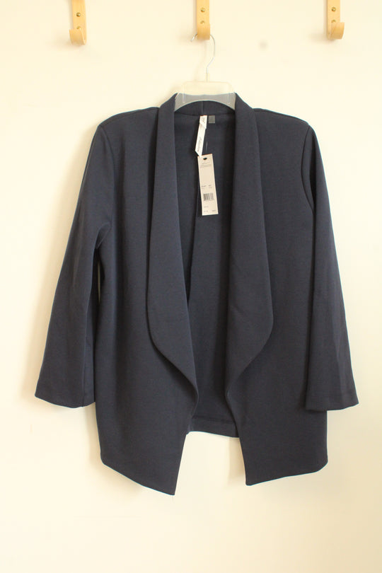 New NY Collection Navy Open Cardigan | XL
