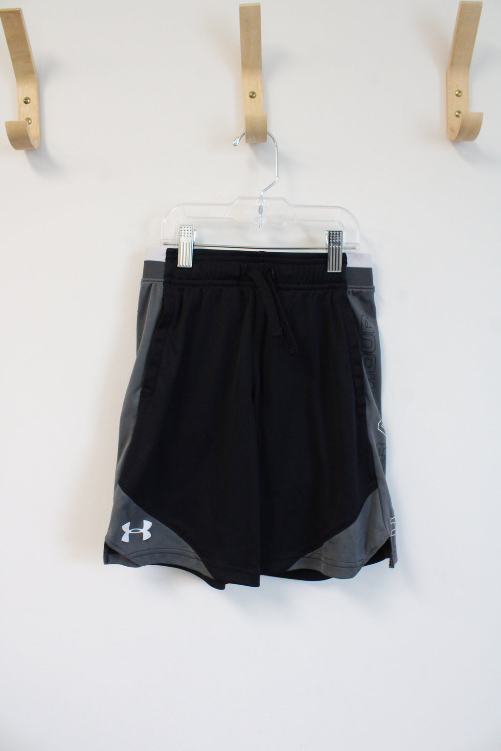 Under Armour Black & Gray Athletic Shorts | Youth S