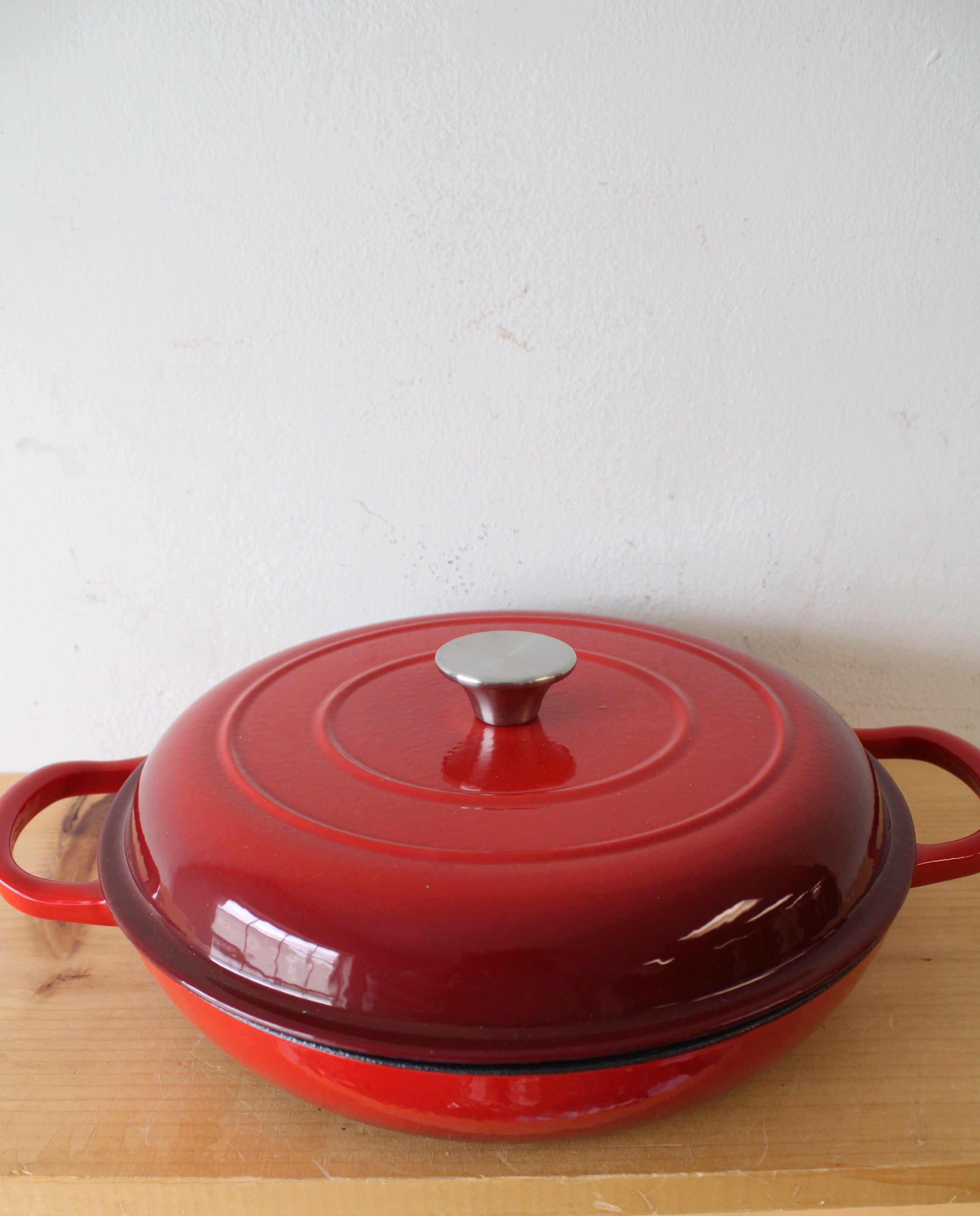 Enameled Cast Iron Red Braiser