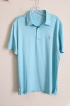 Izod Light Blue Gingham Patterned Polo Shirt | L