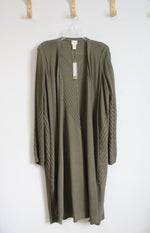 NEW Chico's Olive Green Duster Cardigan | 3 (XL)