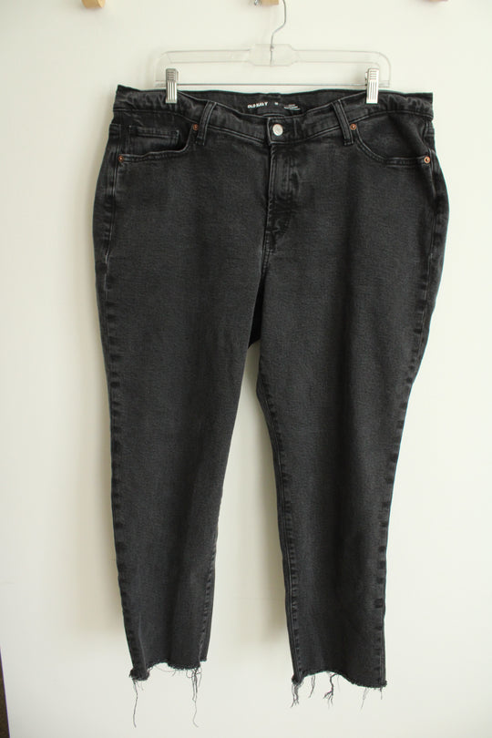Old Navy High Rise OG Straight Black Jeans | 18