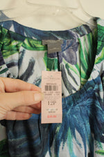 NEW Ann Taylor Blue & Green Cotton Floral Tank Top | 12P