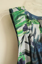 NEW Ann Taylor Blue & Green Cotton Floral Tank Top | 12P