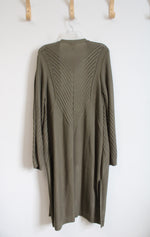 NEW Chico's Olive Green Duster Cardigan | 3 (XL)