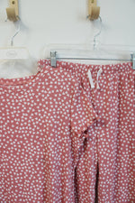 Wonder Nation Pink & White Heart Ribbed Shirt & Pants Set | Youth XL (14/16)