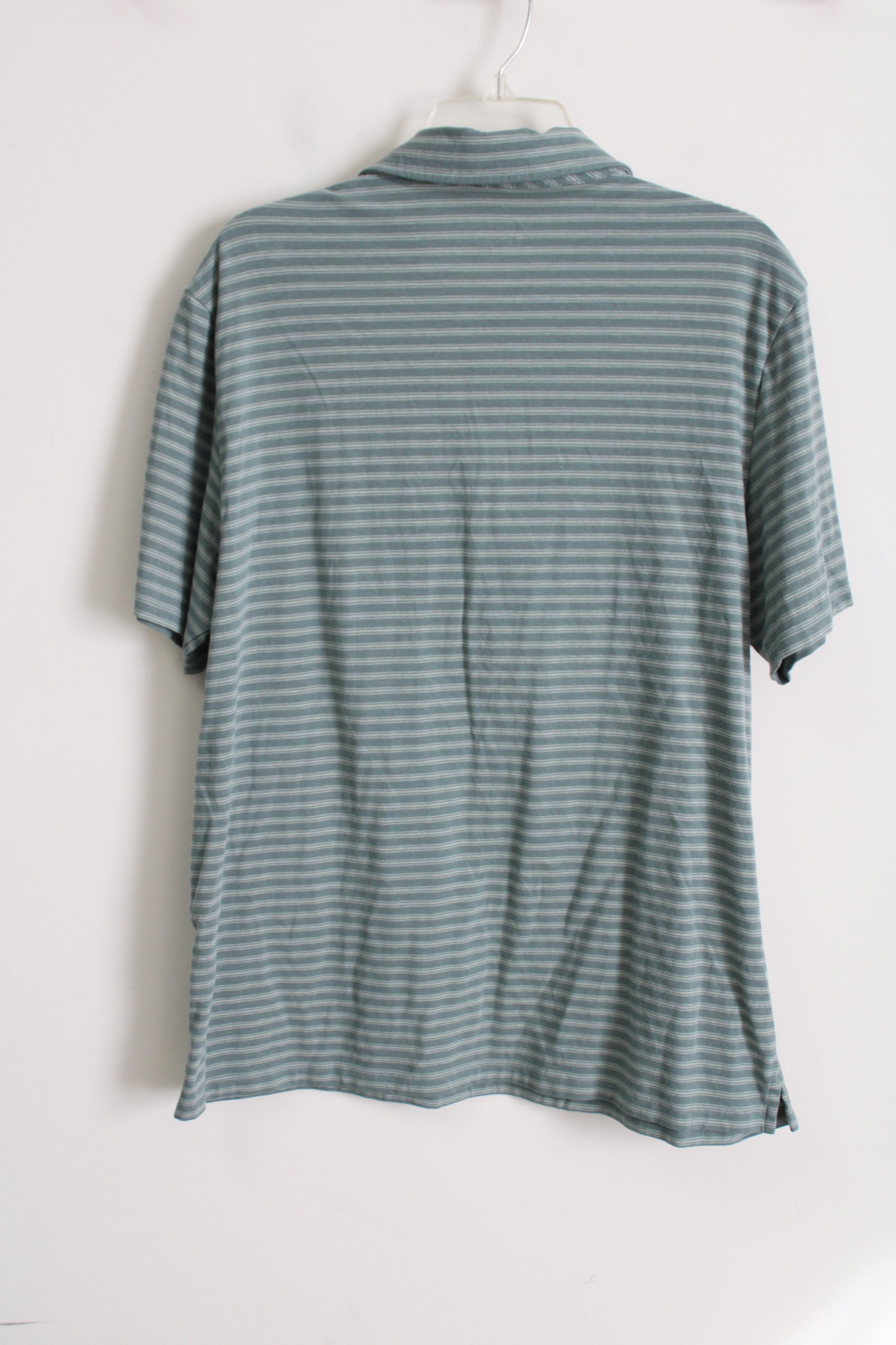 Vineyard Vines Edgartown Green Striped Polo Shirt | L